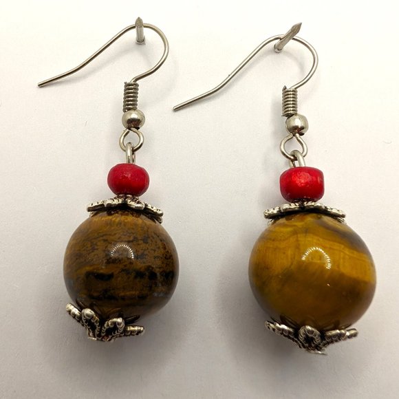 Tiger's Eye Earrings - Picture 2 of 2